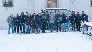 Team Foto Lehrstuhl für Fernerkundung Februar 2019 im Rittergut Positz